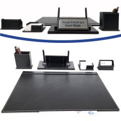 Emet Metal İsimlikli Siyah Deri Sümen Takımı