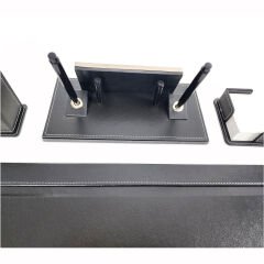 Emet Metal İsimlikli Siyah Deri Sümen Takımı