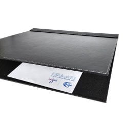 Prozenis Masaüstü Siyah Deri Kapaklı Tekli Masa Sümeni 49x36cm