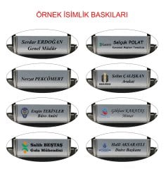 Prozenis Akdeniz Siyah Renk Deri Ofis Masa Üstü İsimlik Seti, Masa İsimliği