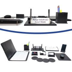 Prozenis PR810 Ofis Masa Üstü İsimlik Kalemlik Takvim Seti 10 Parça Siyah