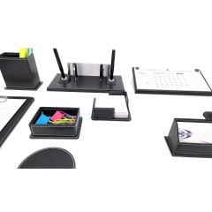 Prozenis PR810 Ofis Masa Üstü İsimlik Kalemlik Takvim Seti 10 Parça Siyah