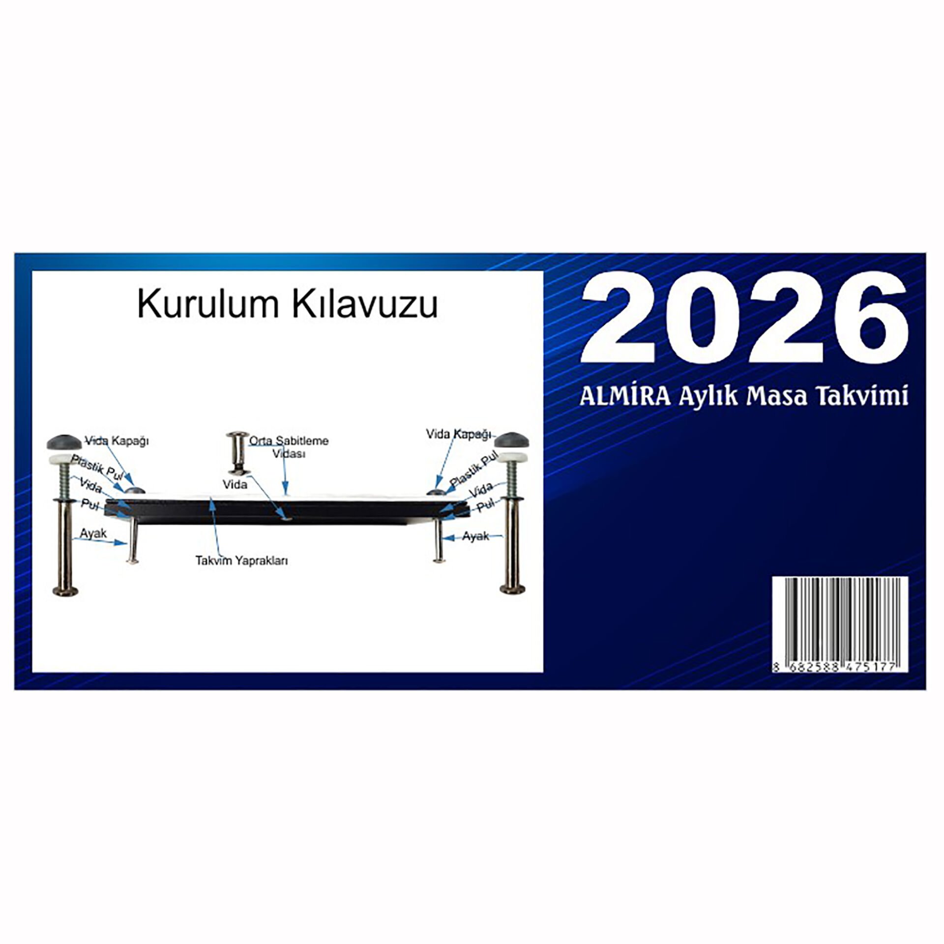 Prozenis 2026 Tarihli Almira Masa Takvimi Yaprakları