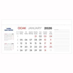 Prozenis 2026 Tarihli Almira Masa Takvimi Yaprakları