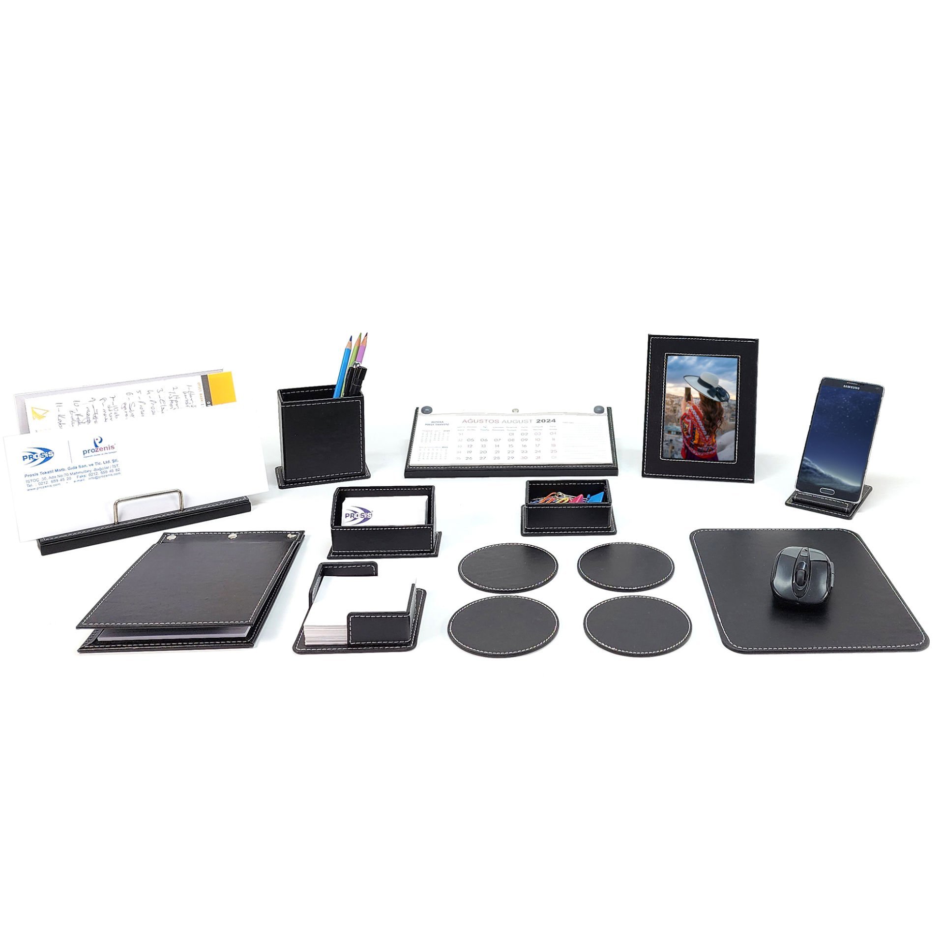 Prozenis PR3711 Masaüstü Full Takım 11 Parça Kalemlik Notluk Organizer Ofis Seti
