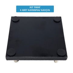 Prozenis PR4217 Lüks Ahşap Standlı Yuvarlak Deri Bardak ve Çay Tabağı Altlığı