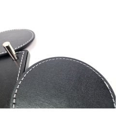 Prozenis PR4217 Lüks Ahşap Standlı Yuvarlak Deri Bardak ve Çay Tabağı Altlığı