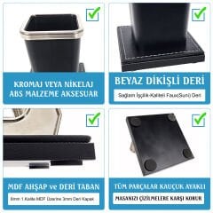 Milas Krom Detaylı Lüks Masa İsimliği Masaüstü Ofis Hediyesi İsimlik Seti
