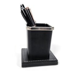 Prozenis PR4255 Lüks Krom Detaylı  Ahşap Tabanlı Masaüstü Ofis Kalemlik