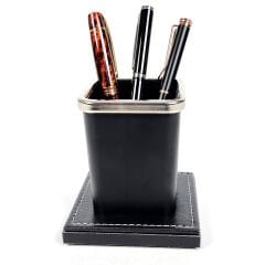 Prozenis PR4255 Lüks Krom Detaylı  Ahşap Tabanlı Masaüstü Ofis Kalemlik