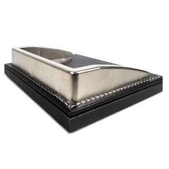 Prozenis PR4262 Lüks Ofis Masaüstü Notluk Krom Detaylı  Ahşap-Deri Tabanlı