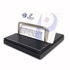 Prozenis PR4279 Siyah Lüks Ofis Masaüstü Kartvizitlik Ahşap-Deri Tabanlı