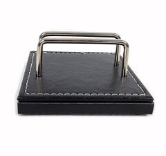 Prozenis PR4279 Siyah Lüks Ofis Masaüstü Kartvizitlik Ahşap-Deri Tabanlı