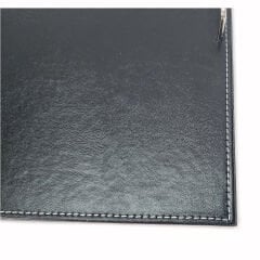 Prozenis PR4293 Ofis Masaüstü Siyah Deri A4 Tekli Evrak Rafı Ahşap Tabanlı Krom Detaylı