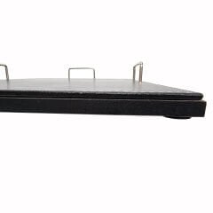 Prozenis PR4293 Ofis Masaüstü Siyah Deri A4 Tekli Evrak Rafı Ahşap Tabanlı Krom Detaylı