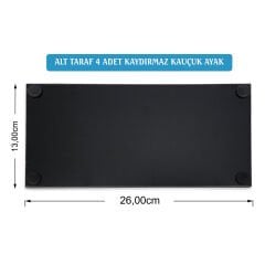 Prozenis PR2655 Altın Renk Detaylı Siyah Deri Masa Üstü İsimlik Masa İsimliği