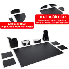 Prozenis Zirve 9 Parça Sümen Takımı Ofis Masa Üstü Sümen Seti Siyah