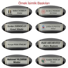 Prozenis Riva İsimlikli Sümen Takımı Yeni İş Ofis Hediyesi Masa İsimliği Mat Siyah